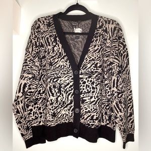 Simply Vera Wang Animal Print Cardigan Sweater